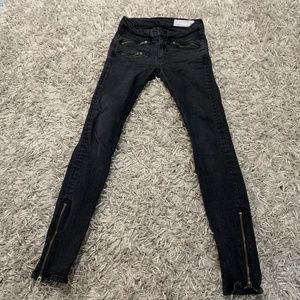 Rag & Bone Skinny Jeans Washed Black Colour